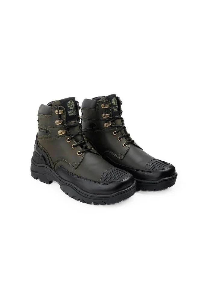 Bacca Bucci Forest Green Bacca Bucci PROTECTOR Leather Motorcycle Boots for Men for Men | Best Price UAE